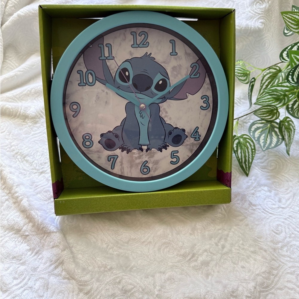 Disney Stitch Analog Wall Clock Blue 10” NIB